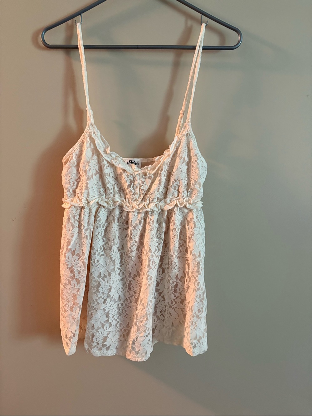 Pulse Cream Lace Ruffle Camisole